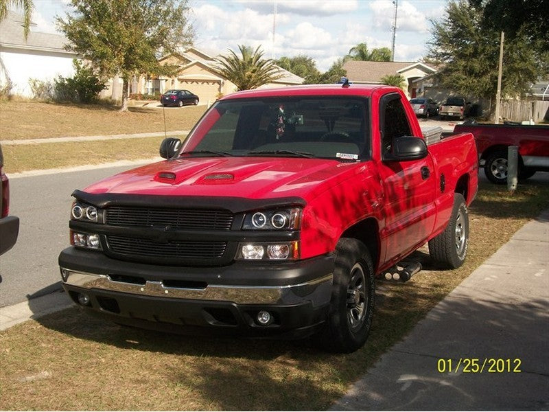 Spyder Chevy Silverado 1500 03-06 Projector LED Halo LED Amber Reflector Blk PRO-YD-CS03-AM-BK