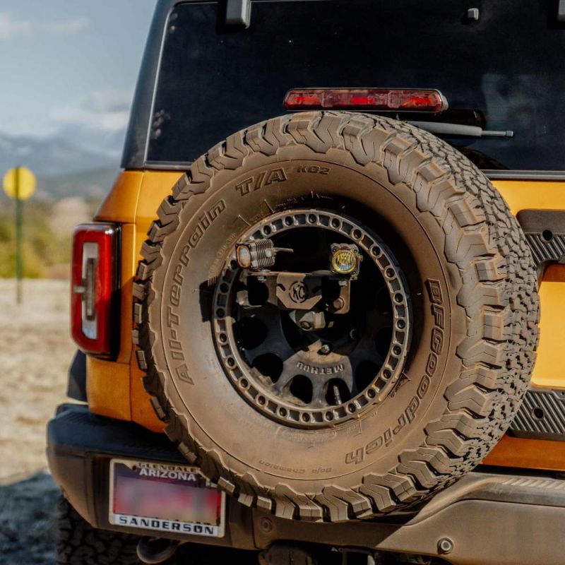 KCHilites Light Mount - Spare Tire Carrier M14x1.5 Lug Nuts I '22- Current Ford Bronco Raptor