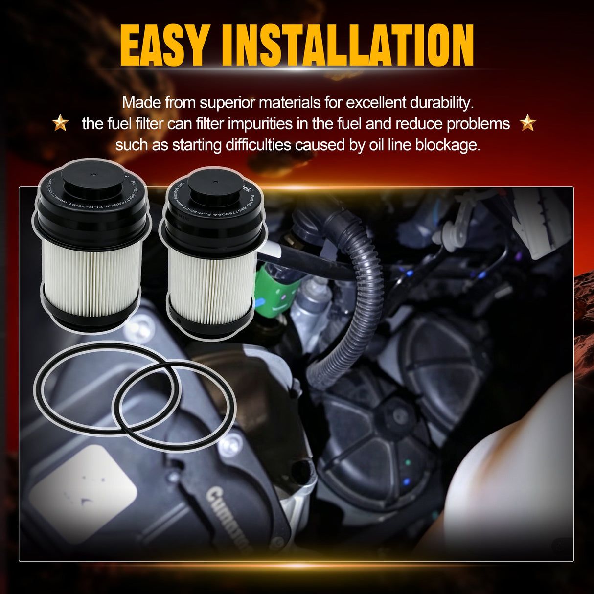 Trucktok 2025-2026 6.7L Ram Primary & Secondary Fuel Filter Replace 68677800AA TruckTok