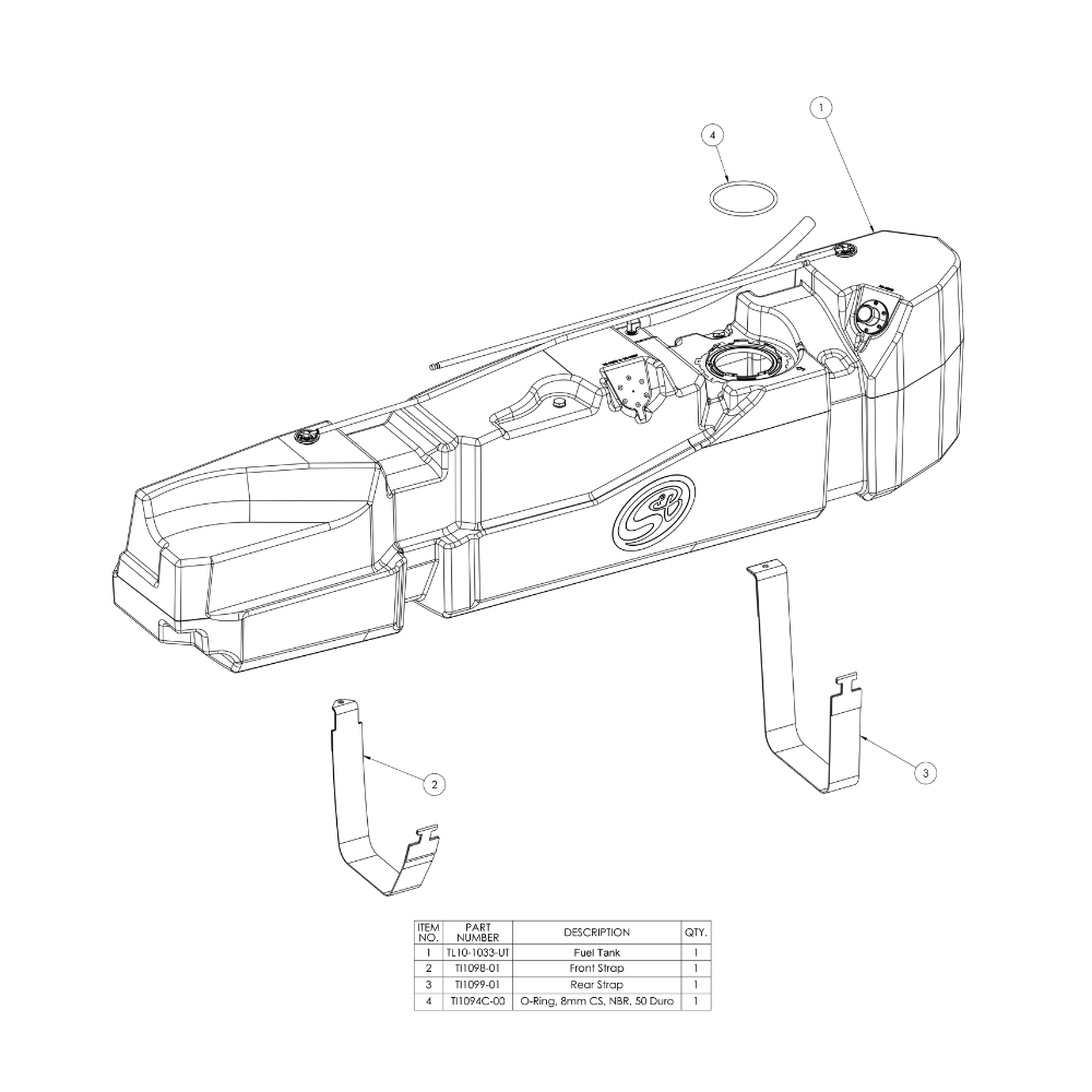 S&B 56 Gallon High-Capacity Fuel Tank for 2013-2026 Dodge Ram Cummins 6.7L, Crew Cab Long Bed S&B