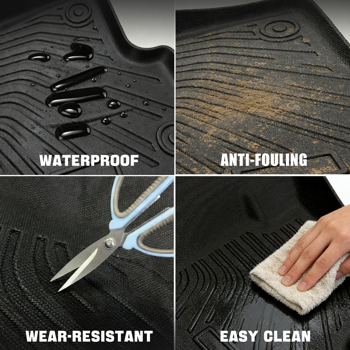 Trucktok 2007-2013 Silverado Sierra 1500 2500 Extend Cab All-Weather TPE Floor Mats TruckTok
