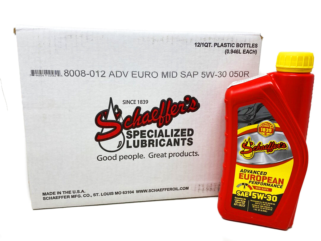 Schaeffers 8008 Supreme Advanced European Performance Mid SAPS 5W-30, 1 Quart Schaeffers