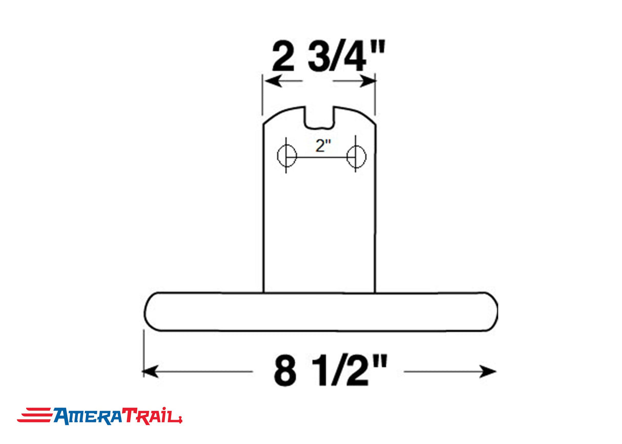 License Plate Bracket, Metal (Zinc Coated), 2" Stud Mount Compatible