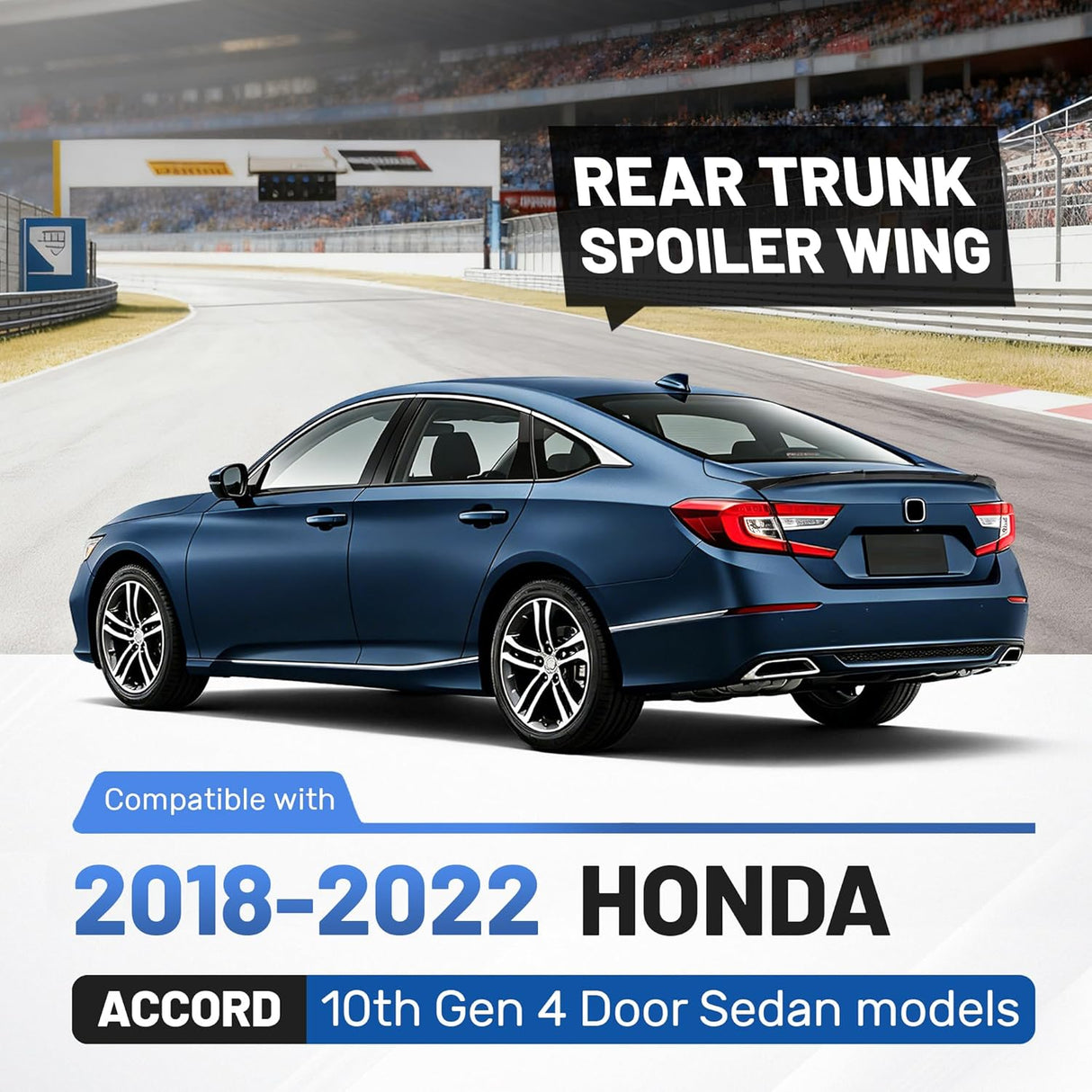 High-Kick Duckbill Rear Trunk Spoiler Wing 2018-2022 Sedan Glossy Black