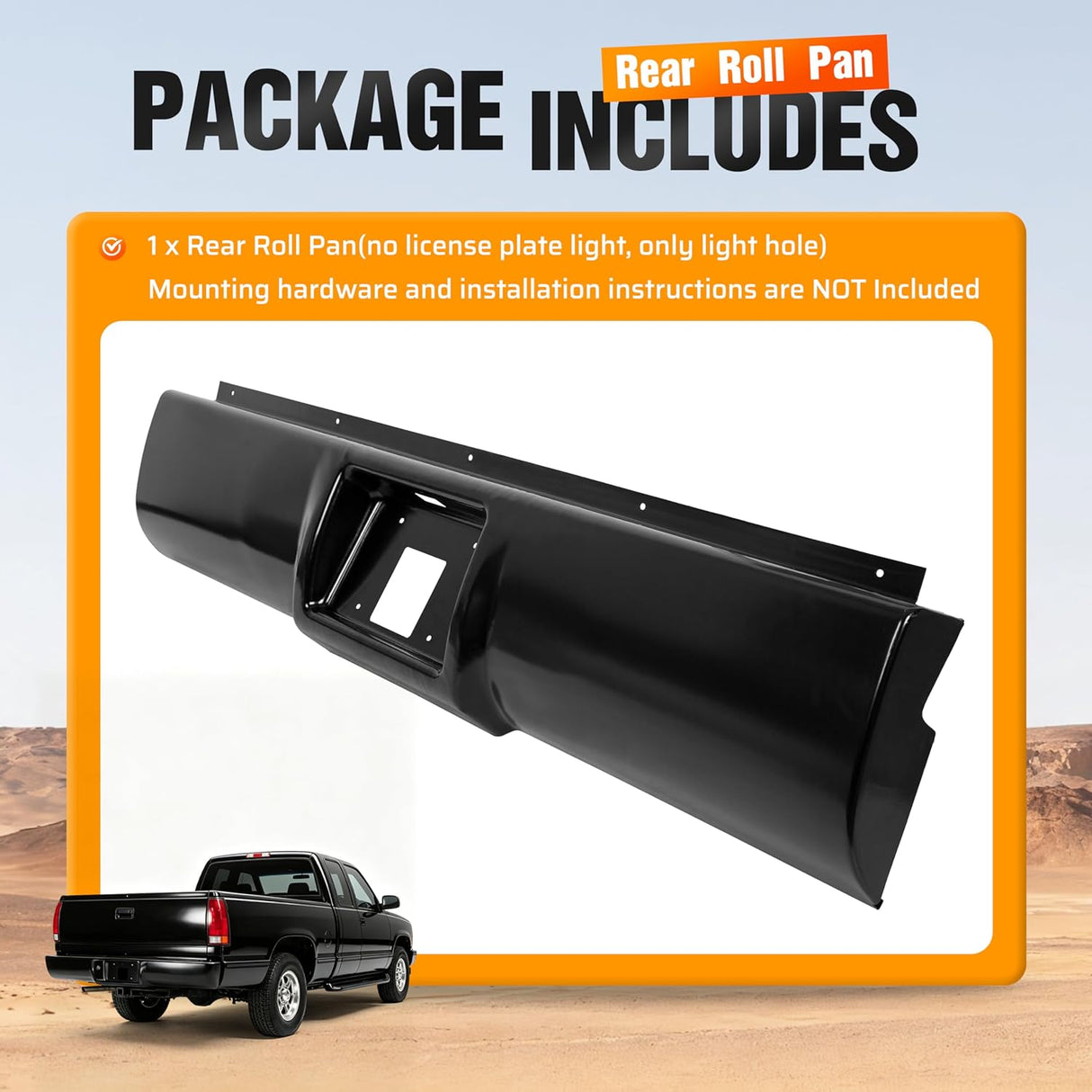 Rear Roll Pan Without Light for 1988-1998 Full-Size Trucks