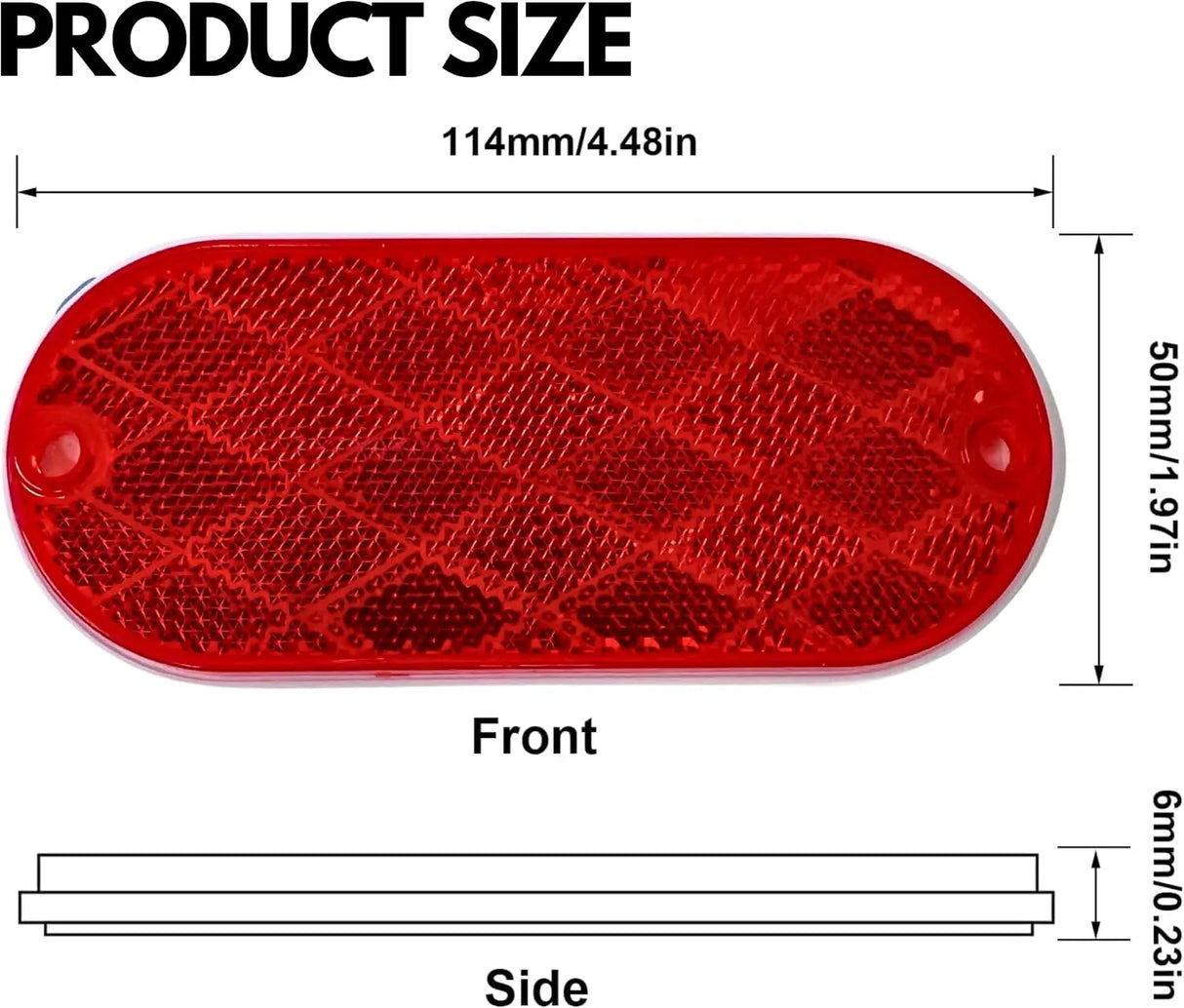 All Star Truck Parts Oval Reflectors for Trailers RVs ASTPRF2421A/R Red 2 Each