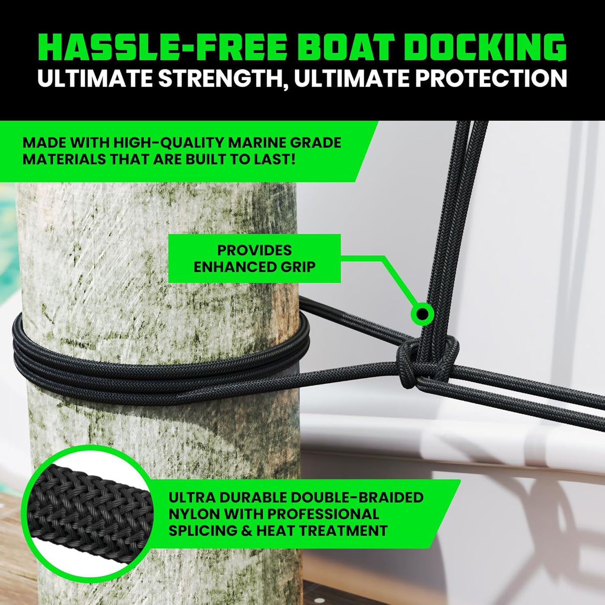 Heavy-Duty 16' Dock Lines