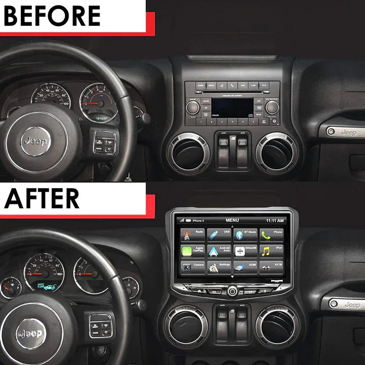 Stinger HEIGH10 10" Radio Fully Integrated Kit I Off Road Mode I '11-'18 Jeep JK Wranglers