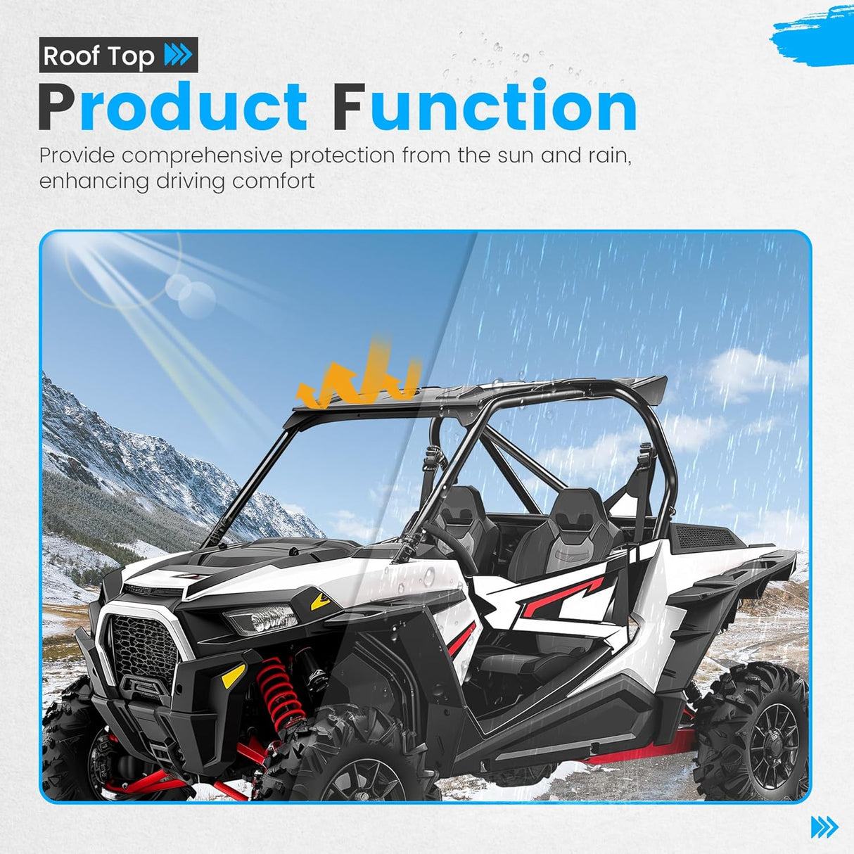 Polaris RZR Hard Plastic Roof Top 2008-2021 Black