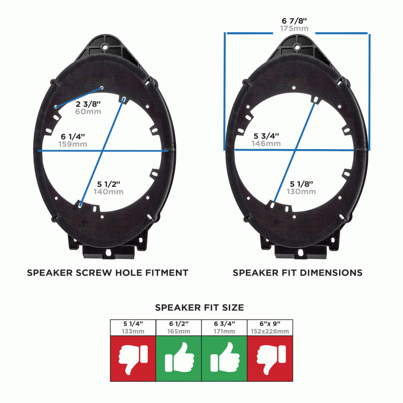 Metra 82-3005 Speaker Adapter Plate Fits Select Buick/Cadillac/Chevrolet/GMC 2013-Up Metra