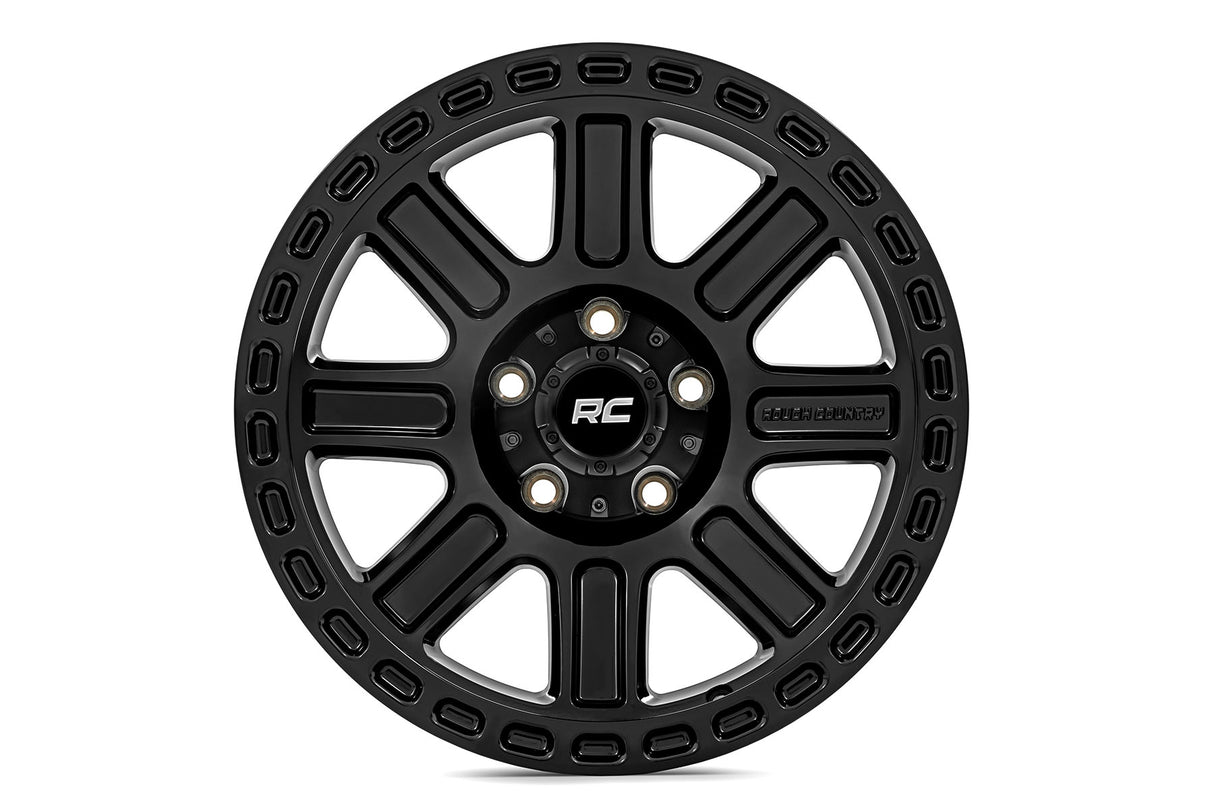 Rough Country 84 Series Wheel Gloss Black 15x8 5x5.5 -19mm