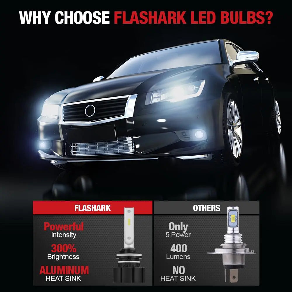 XF1 880 6000K 6000LM LED Fog Light Bulbs White 2Pcs Flashark