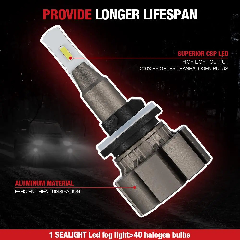 LF1 881 LED Fog Light Bulbs 6500K 5500LM 2Pcs