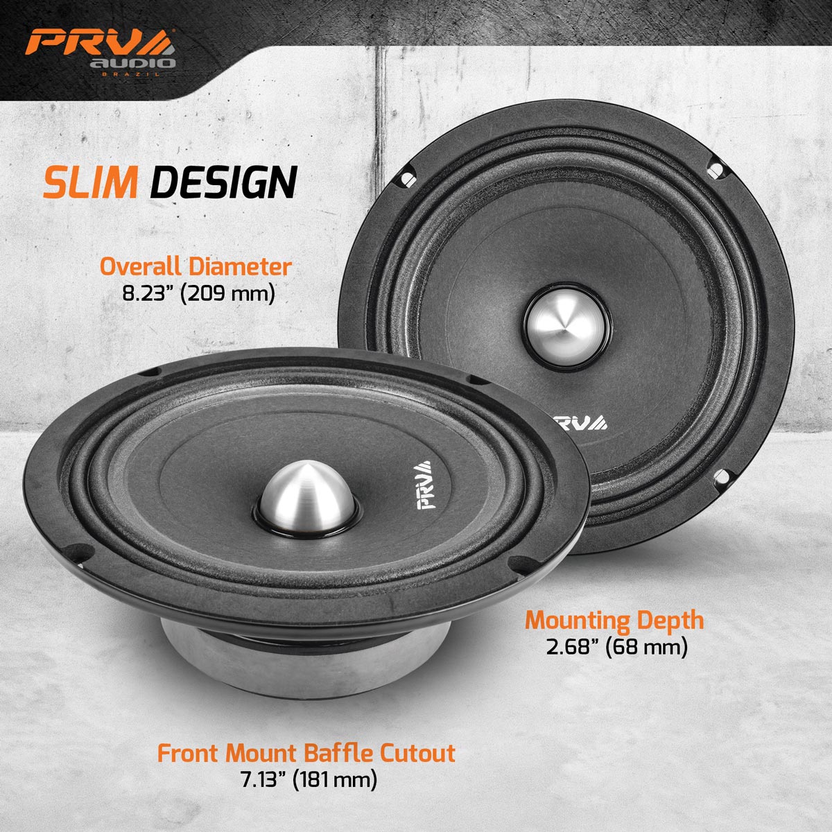 PRV 8MR400B-4 SLIM Midrange PRV Audio
