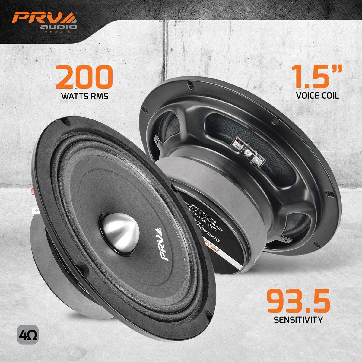 PRV 8MR400B-4 SLIM Midrange PRV Audio
