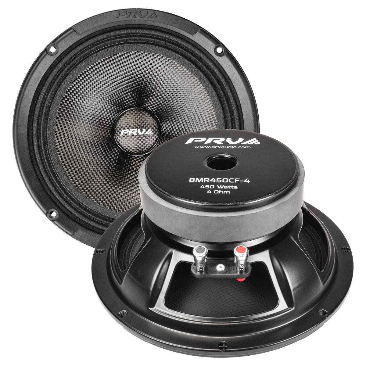 PRV Audio 8MR450CF-4 8" Waterproof Midrange Loudspeaker Carbon Fiber