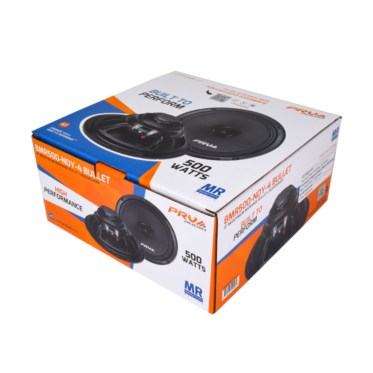 PRV Audio 8MR500-NDY-4 | 8" 500W RMS Neodymium Midrange Speaker w/ Bullet (Single) PRV Audio