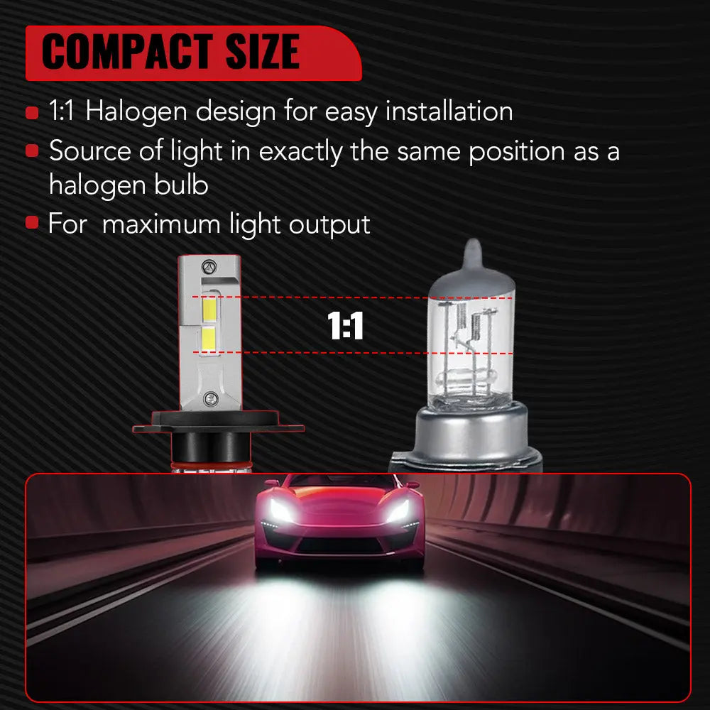 X4i H4/9003 110W 6500K 22000LM White IP67 LED Headlight Bulbs 2Pcs