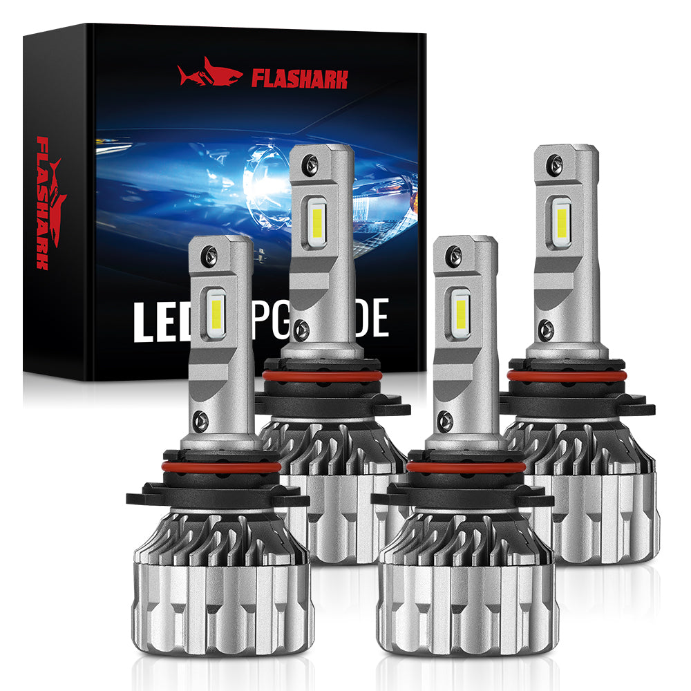 9005/HB3 9006/HB4 120W 6500K 22000LM White IP67 LED Headlight Bulbs 2 Pairs Flashark