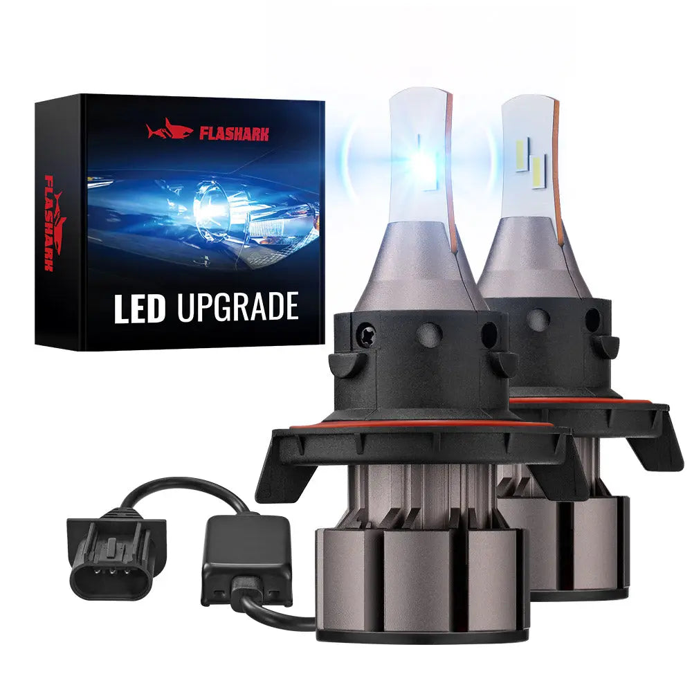 L2 H13/9008 100W 6000K 18000LM White IP67 LED Headlight Bulbs 2Pcs