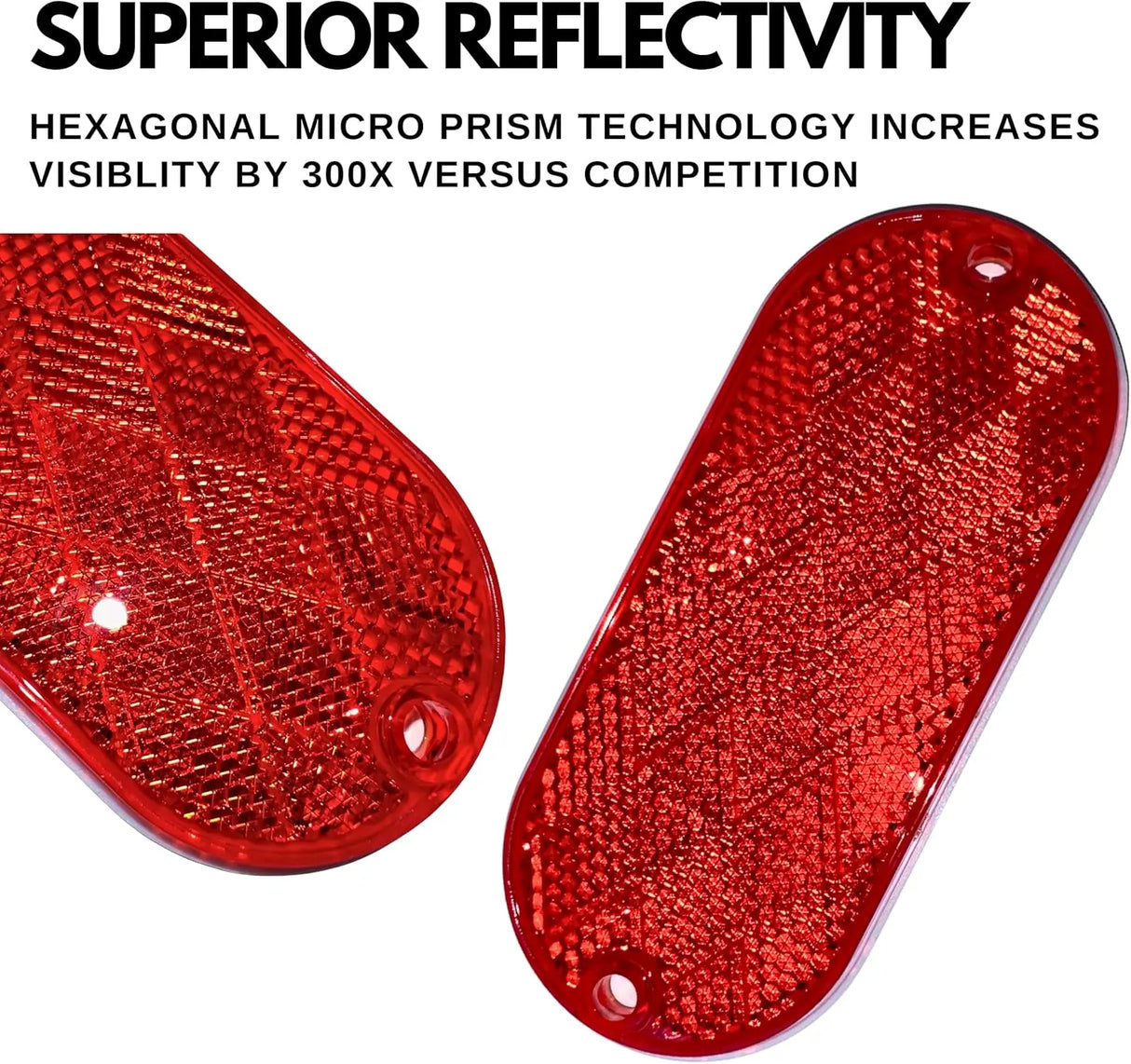 All Star Truck Parts Oval Reflectors for Trailers RVs ASTPRF2421A/R Red 2 Each