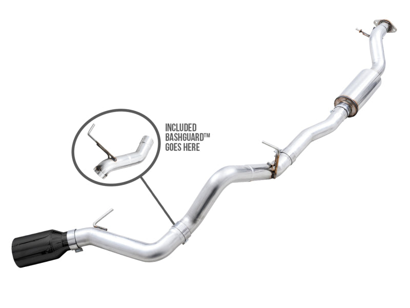 AWE Tuning 0FG Single Rear Exit Exhaust with BashGuard and 5-Inch Diamond Black Tip | 2021+ Ford Bronco