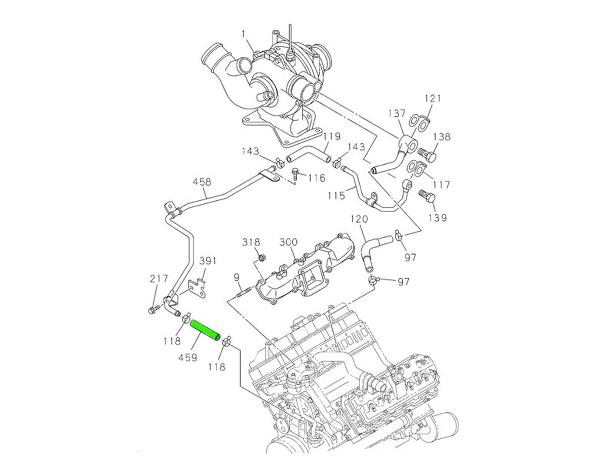 94013117 OE Turbocharge Coolant Return Hose, 2004.5-2005 GM 6.6L Duramax LLY GM