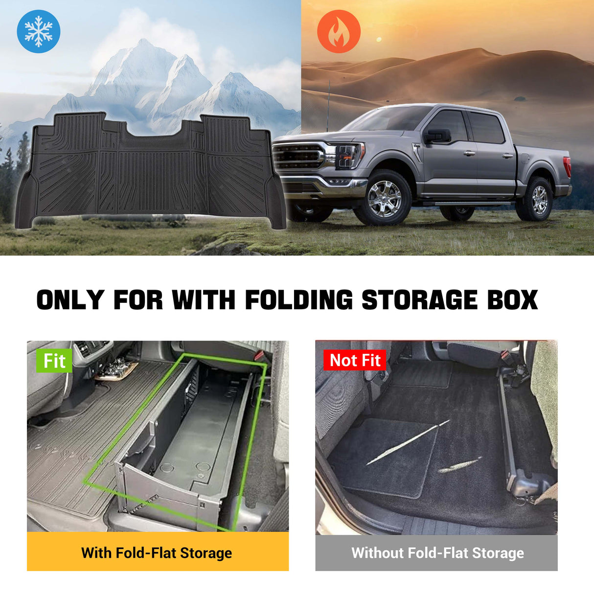 Trucktok 2017-2025 Ford F250 F350 F450 SuperCrew Cab All-Weather TPE Floor Mats TruckTok