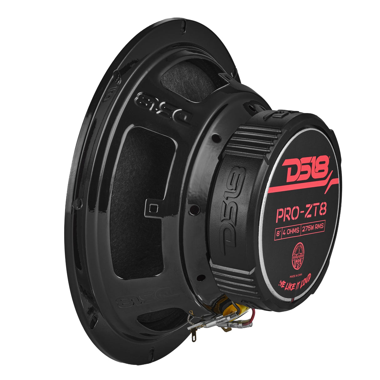 PRO-ZT 8" Coaxial Mid-Range Loudspeaker with Water Resistant Cone Built-in Bullet Tweeter and Grill 275 Watts Rms 4-Ohm (2 Speakers)