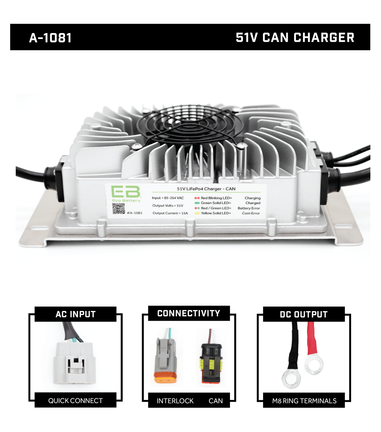 Eco Battery 51V 15A CAN Charger / OEM:1081