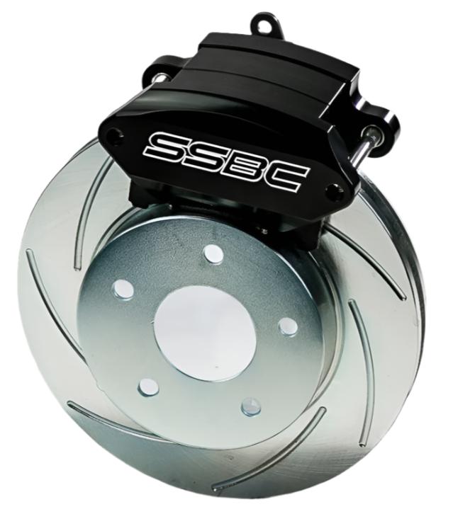 American Made Sport R1 Billet Aluminum Rear Drum to Disc Brake Conversion Kit W/Rotors. Black A111-21BK