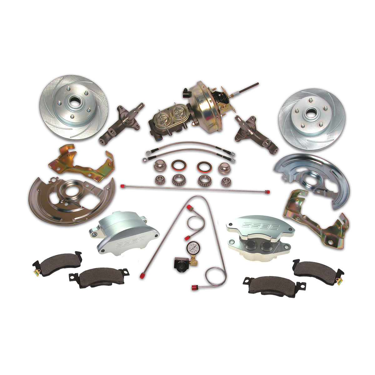 American Made Super Twin HD 2-Piston Billet Aluminum Front Drum to Disc Brake Conversion Kit W/Rotors. A123-1A