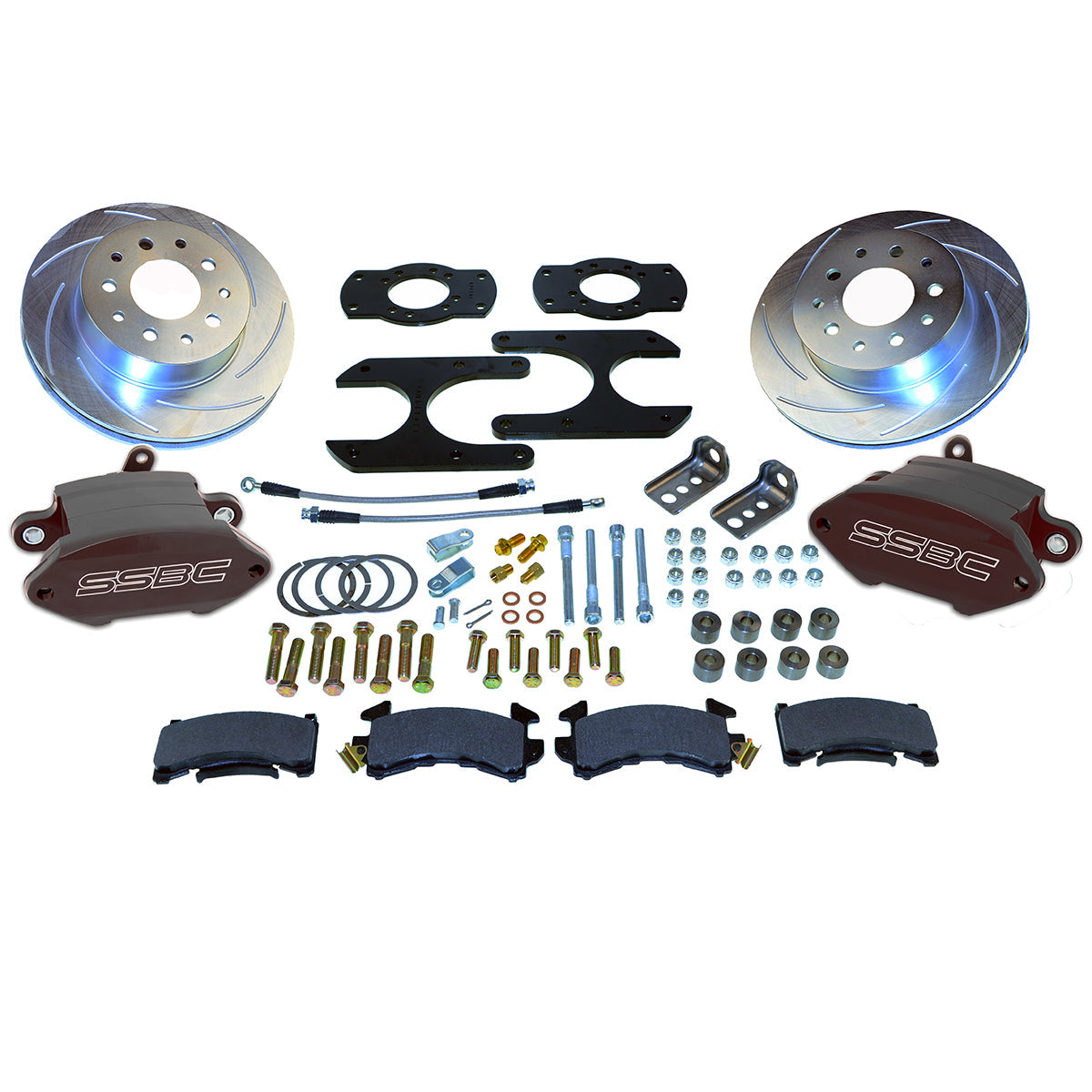 American Made Sport R1 Billet Aluminum Rear Drum to Disc Brake Conversion Kit W/Rotors. Black A125-27BK