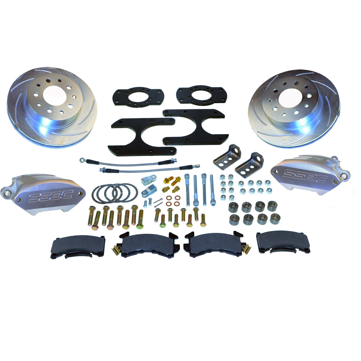 American Made Sport R1 Billet Aluminum Rear Drum to Disc Brake Conversion Kit W/Rotors. Clear A125-27
