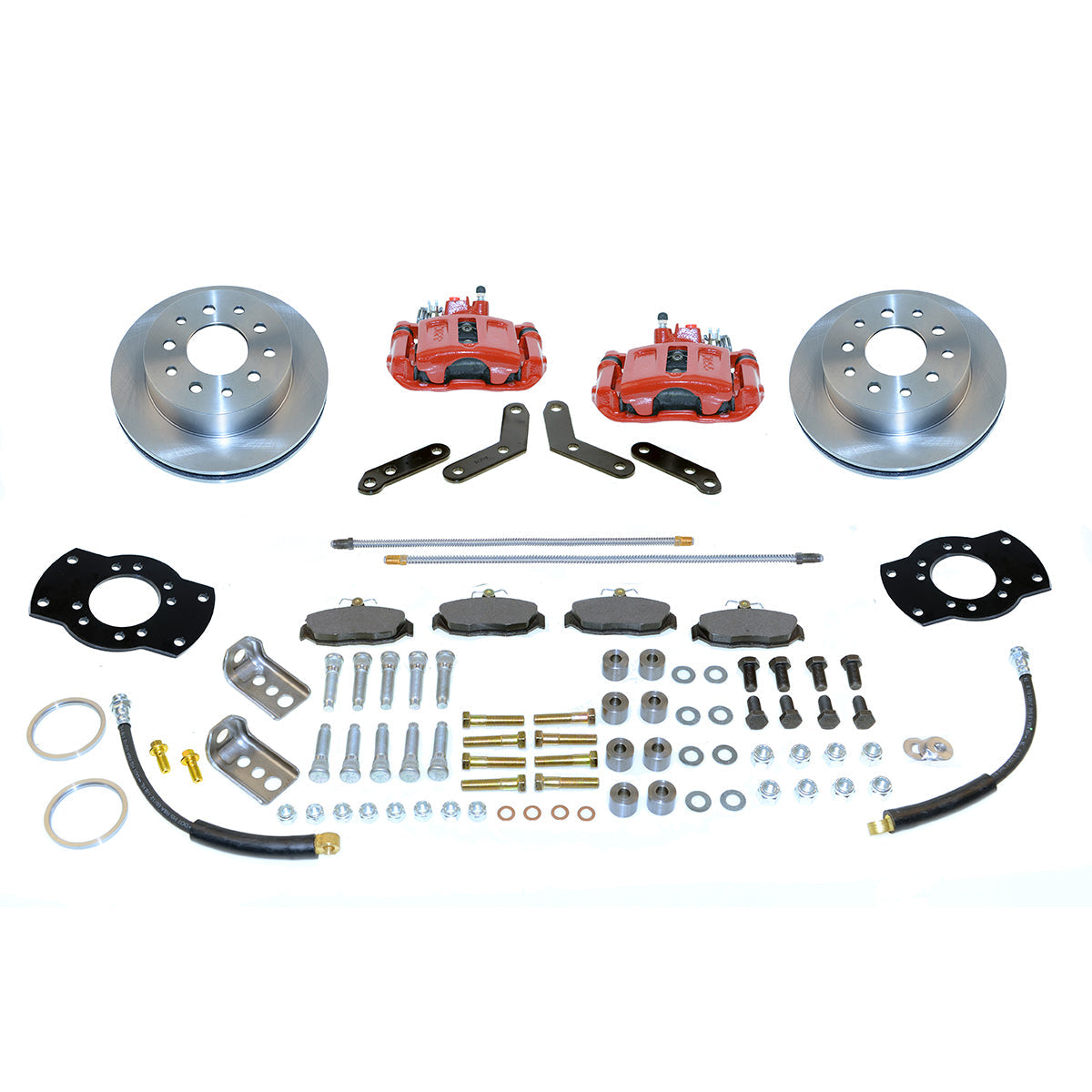New Direct Fit Rear Drum to Disc Brake Conversion Kit W/Rotors. Red A125-4HDR