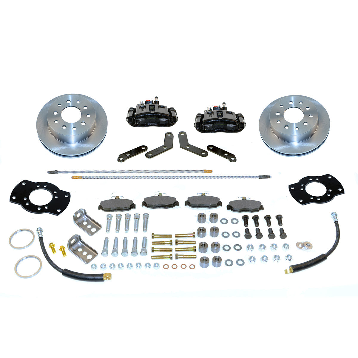 New Direct Fit Rear Drum to Disc Brake Conversion Kit W/Rotors. Black A126-1BK