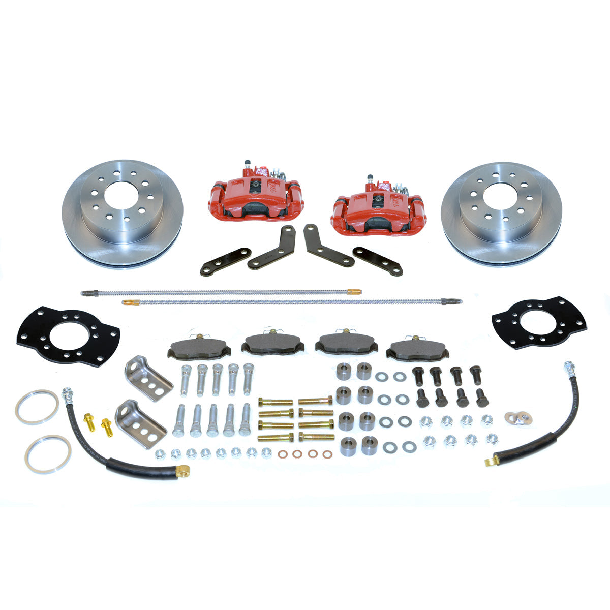 New Direct Fit Rear Drum to Disc Brake Conversion Kit W/Rotors. Red A126-1R