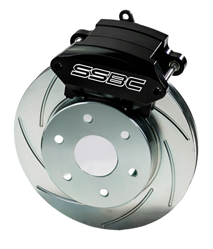 American Made Sport R1 Billet Aluminum Rear Drum to Disc Brake Conversion Kit W/Rotors. Black A126-50BK