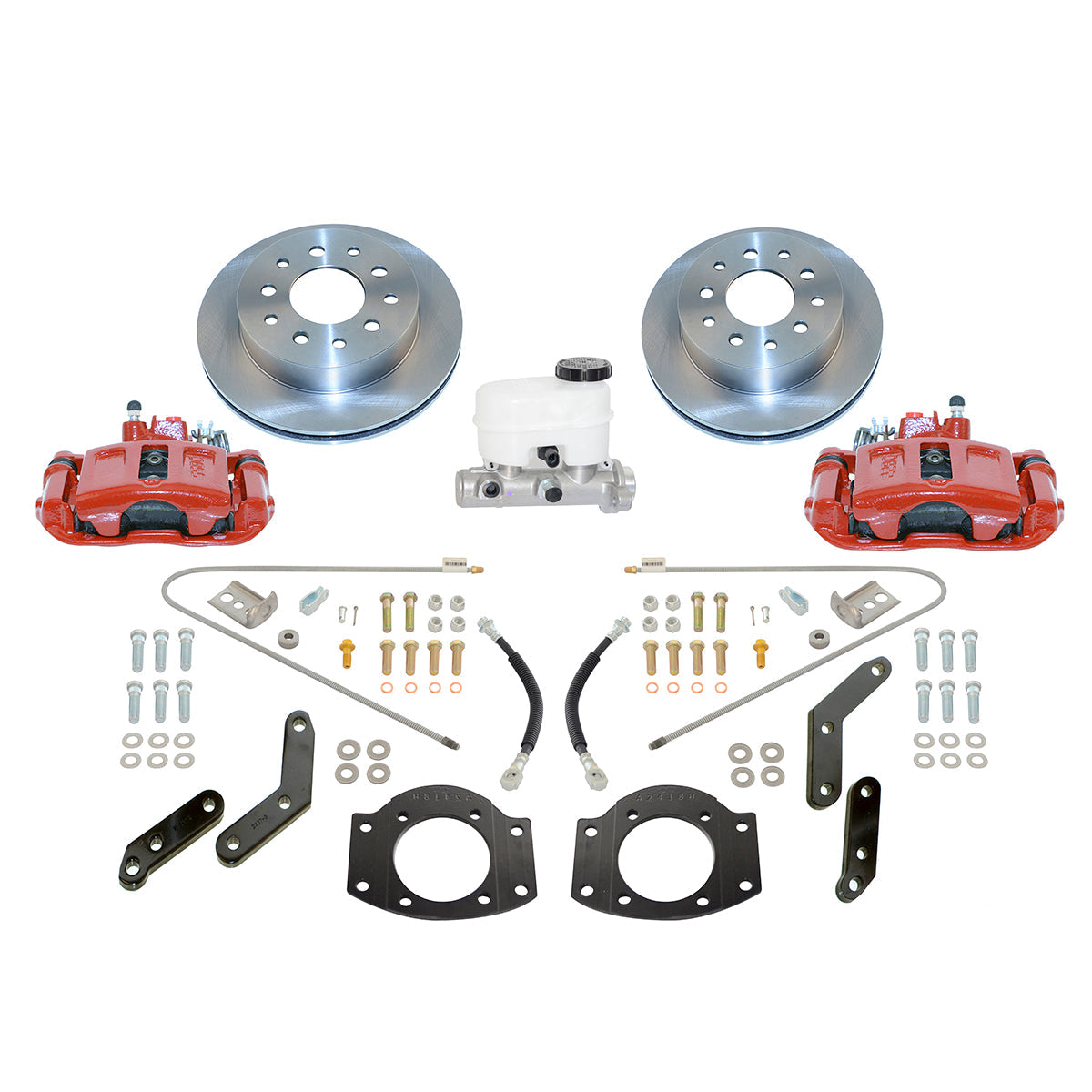 New Direct Fit Rear Drum to Disc Brake Conversion Kit W/Rotors. Red A126-5R