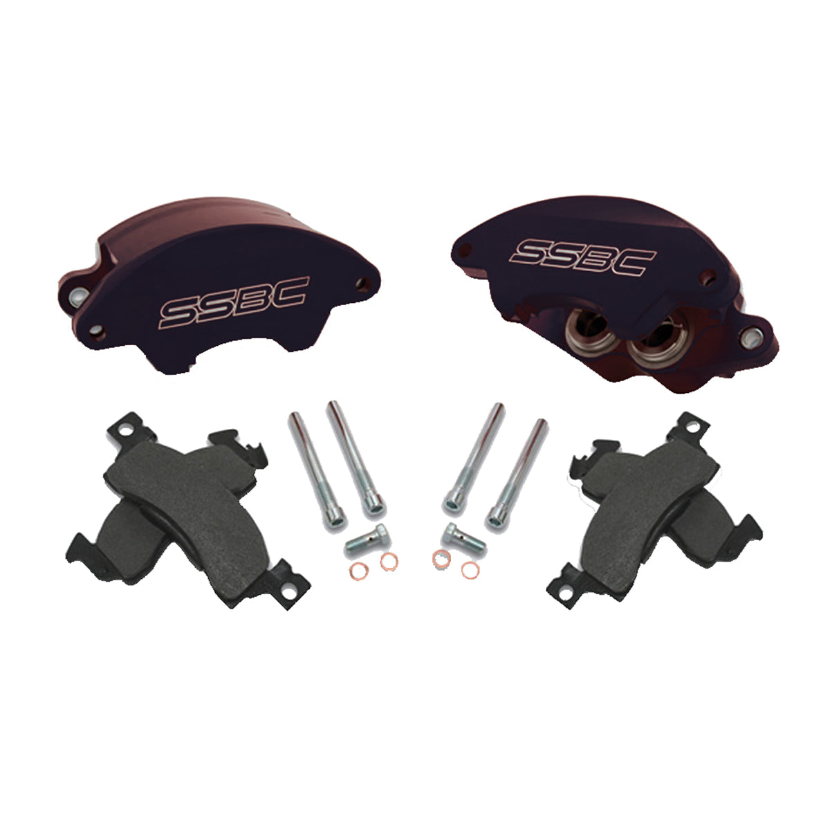American Made Sport Twin 2-Piston Billet Aluminum Quick Change Front Caliper Upgrade Kit W/Performance Pads. Black Part# A181BK