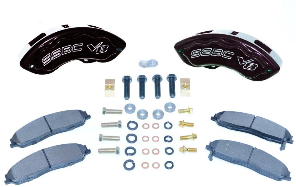 American Made V8-Barbarian 8-Piston Billet Aluminum Direct Fit Rear Disc Brake Kit W/DS Rotors. Black A193-10BK-DS