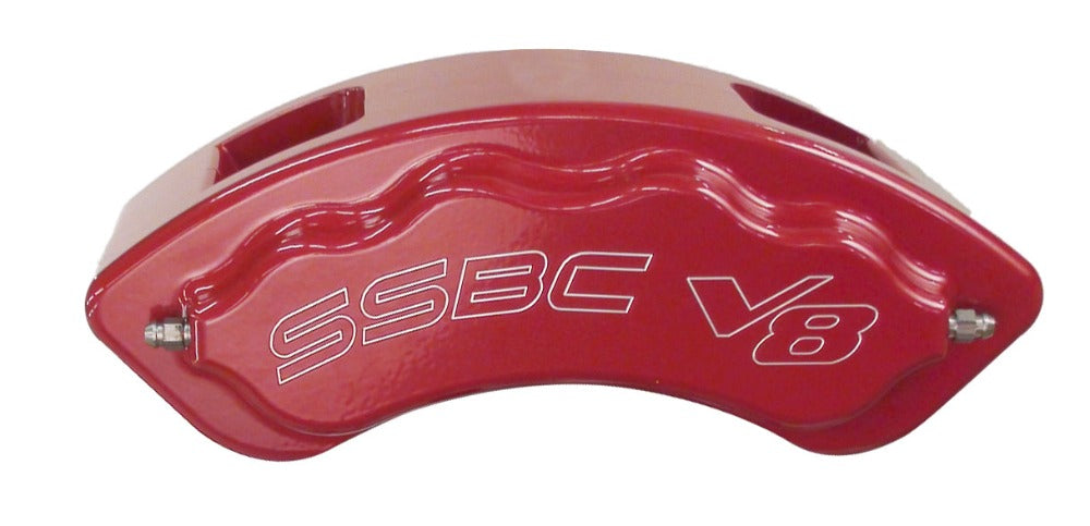 American Made V8-Barbarian 8-Piston Direct Fit Billet Aluminum Rear Caliper Upgrade Kit. Red A193-10R
