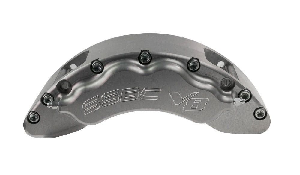 American Made V8-Barbarian 8-Piston Direct Fit Billet Aluminum Front Disc Brake Kit W/DS Rotors. Clear A193-1-DS