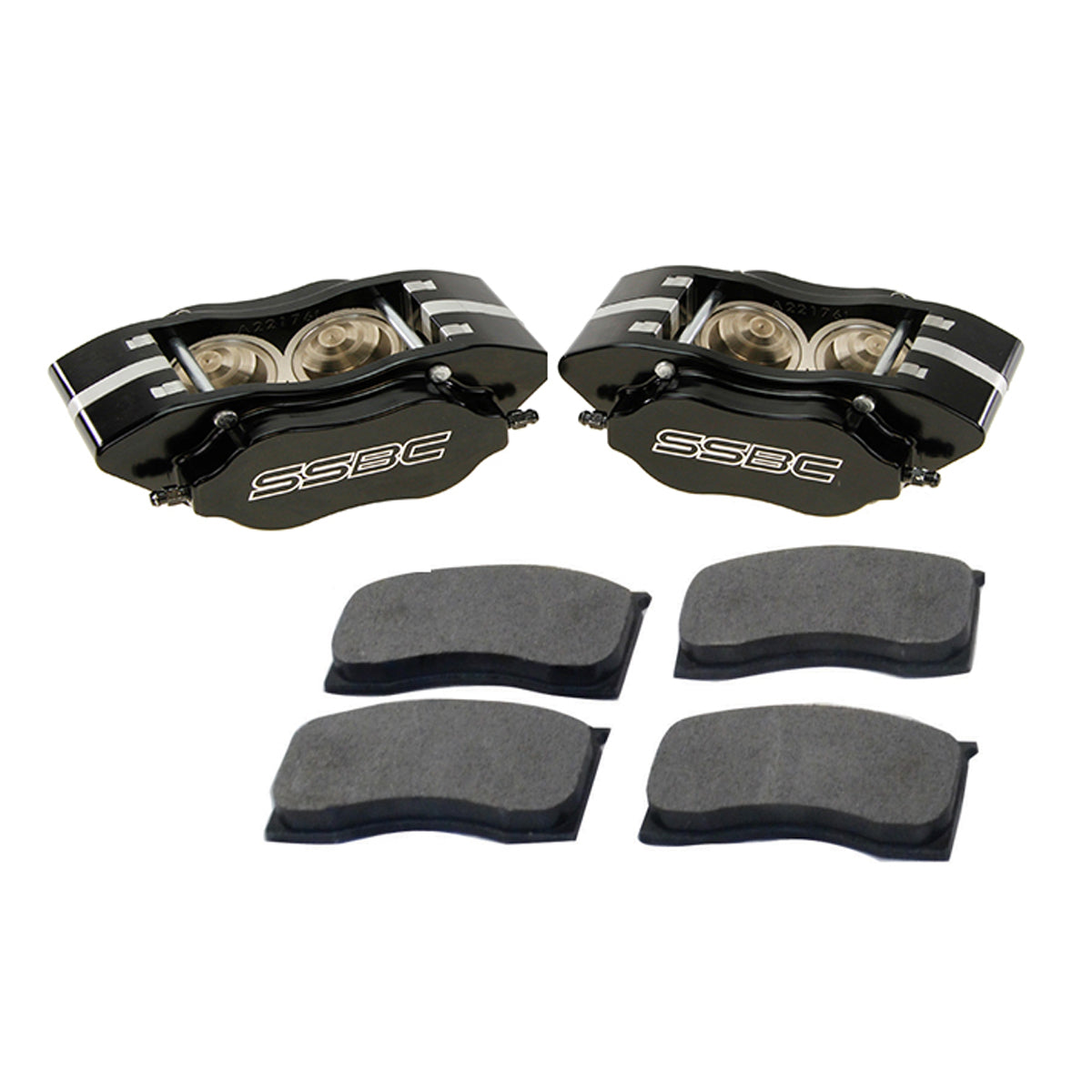 American Made Comp S 4-Piston Billet Aluminum Quick Change Front Caliper Upgrade Kit. Black A198BK