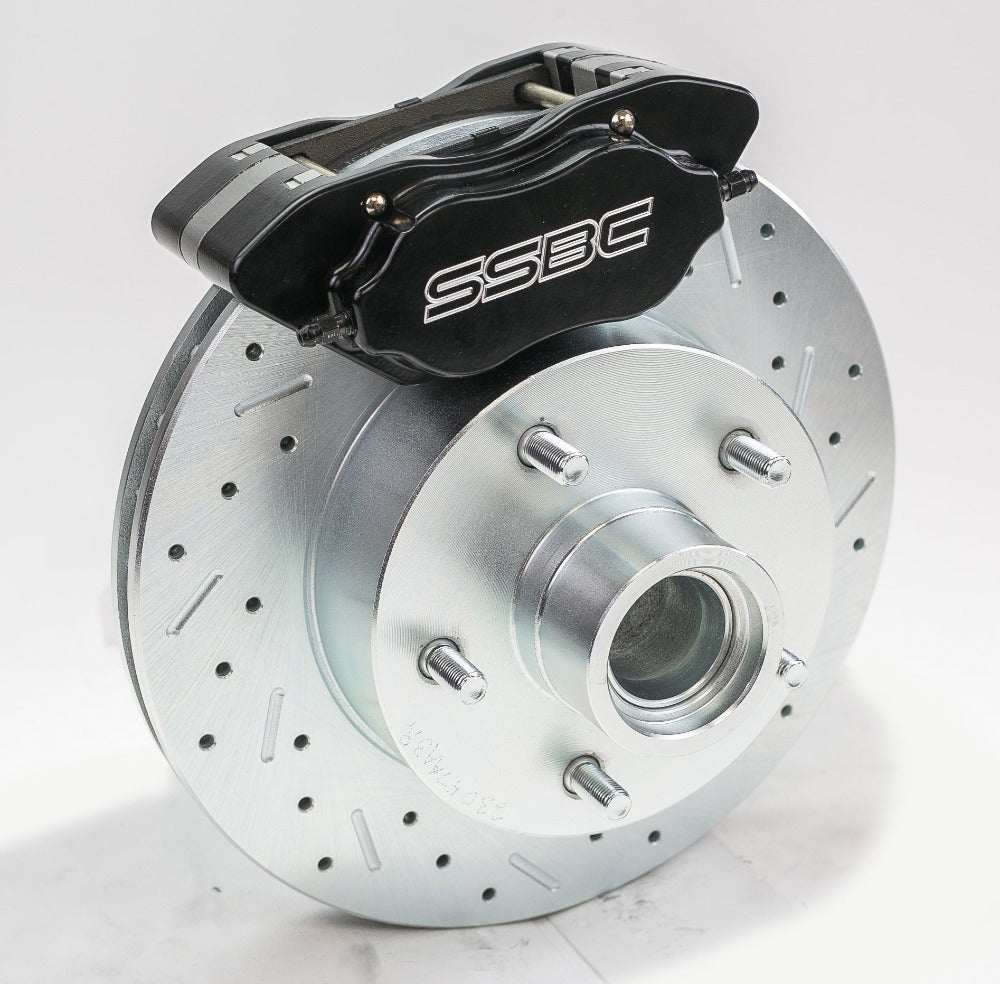 American Made Comp S 4-Piston Billet Aluminum Quick Change Front Caliper Upgrade Kit. Black A199-1BK