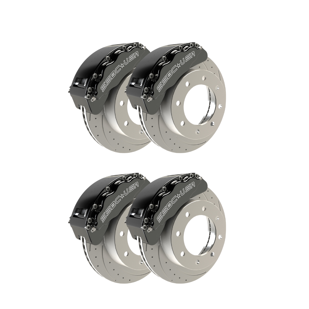 American Made 4 Wheel B8-Barbarian 8 Piston Direct Fit Billet Aluminum Big Brake Bundle. Black A403-2021BLK-BBB