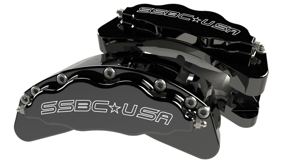 American Made B8-Barbarian 8 Piston Billet Aluminum Direct Fit Front Caliper Disc Brake Kit W/DS Rotors. Black