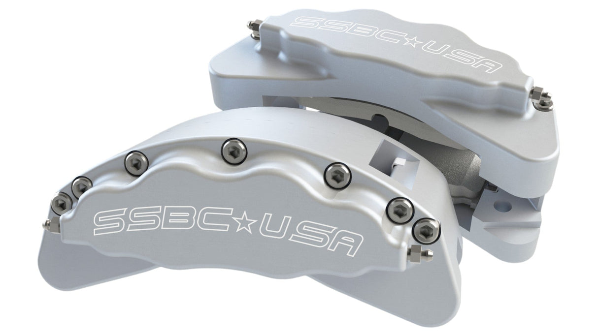 American Made B8-Barbarian 8 Piston Billet Aluminum Direct Fit Rear Caliper Disc Brake Kit W/DS Rotors. Clear