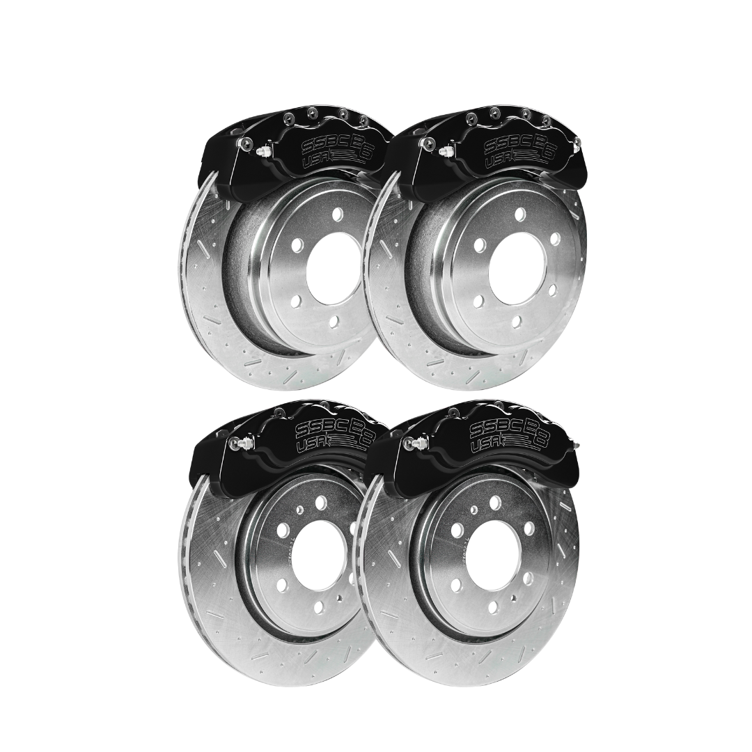 American Made 4 Wheel B8-Brawler 8 Piston Direct Fit Billet Aluminum Big Brake Bundle. Black A414-3031BLK-BBB