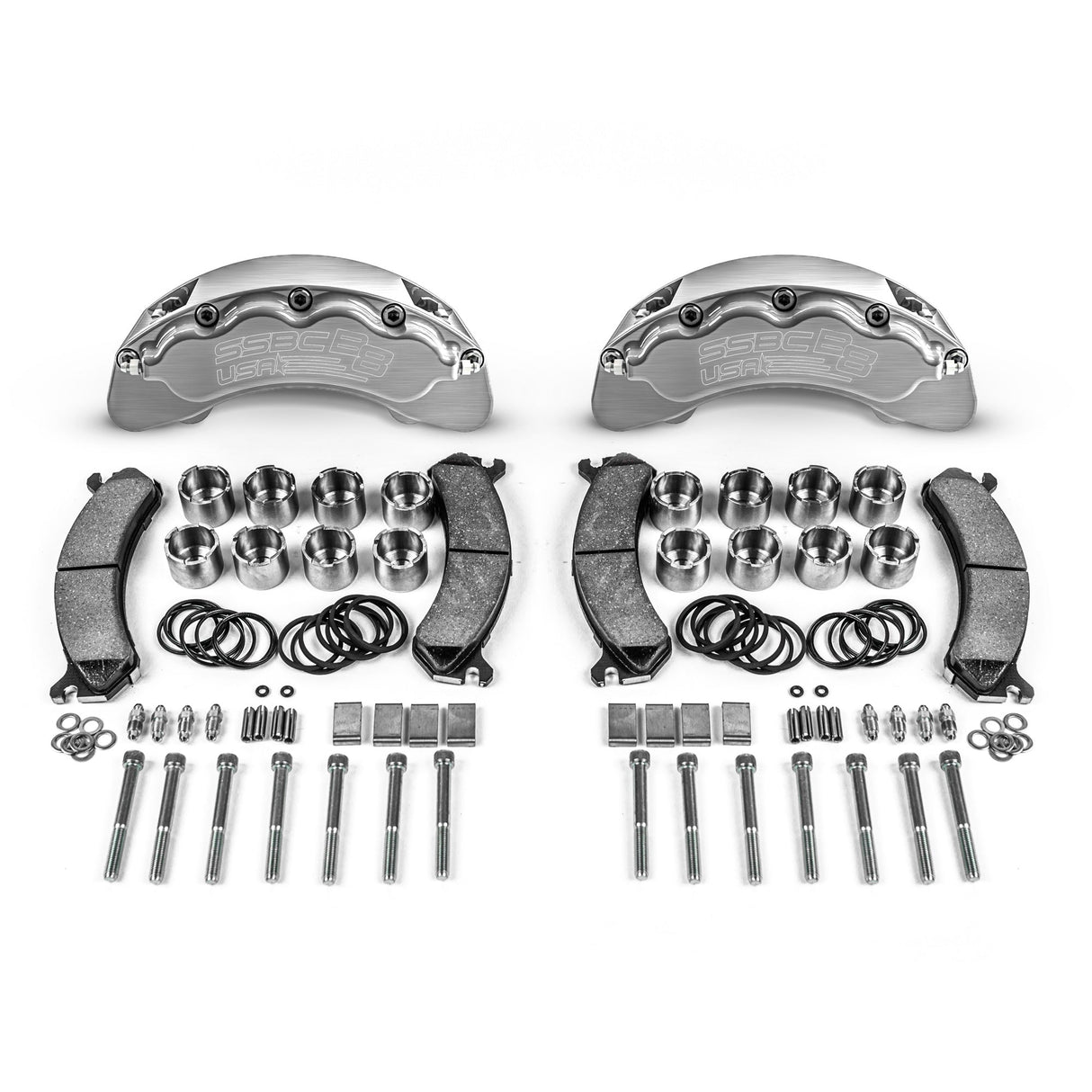 American Made B8-Brawler 8 Piston Direct Fit Front Caliper Upgrade Kit. Clear A414-30